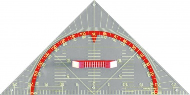 Geo-Zeichendreieck, 90°,45°,45°, transparent, Hypotenuse 60 cm, mit 4 Magneten, 